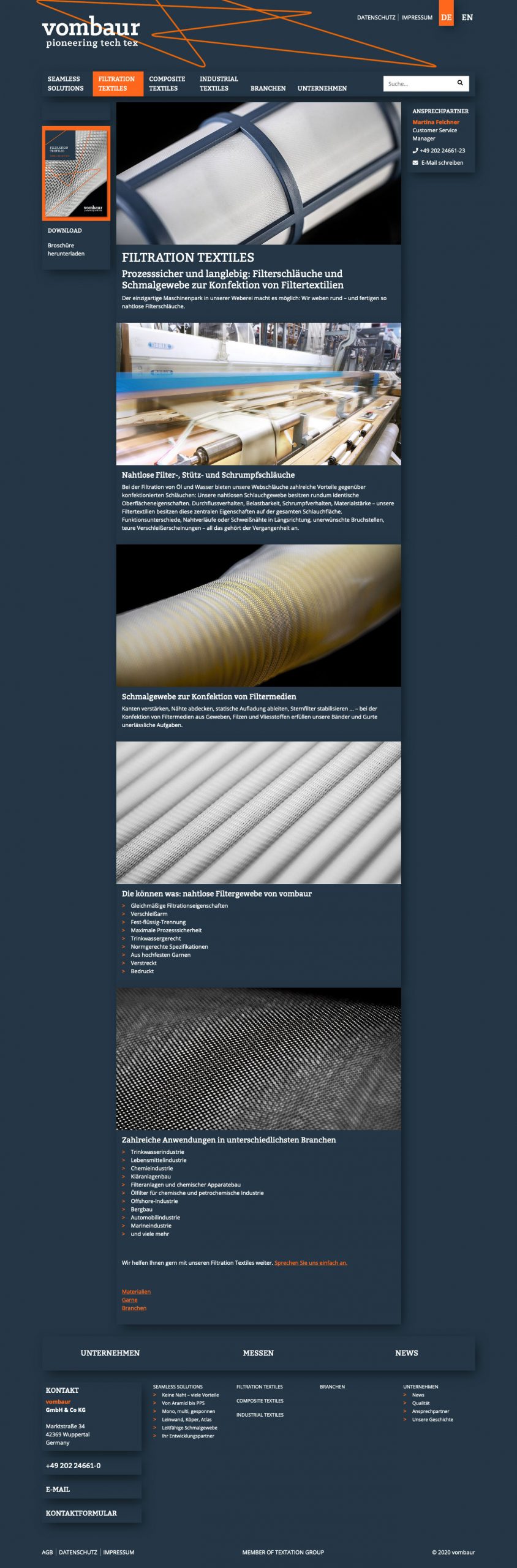 Filtration Textiles vombaur.de