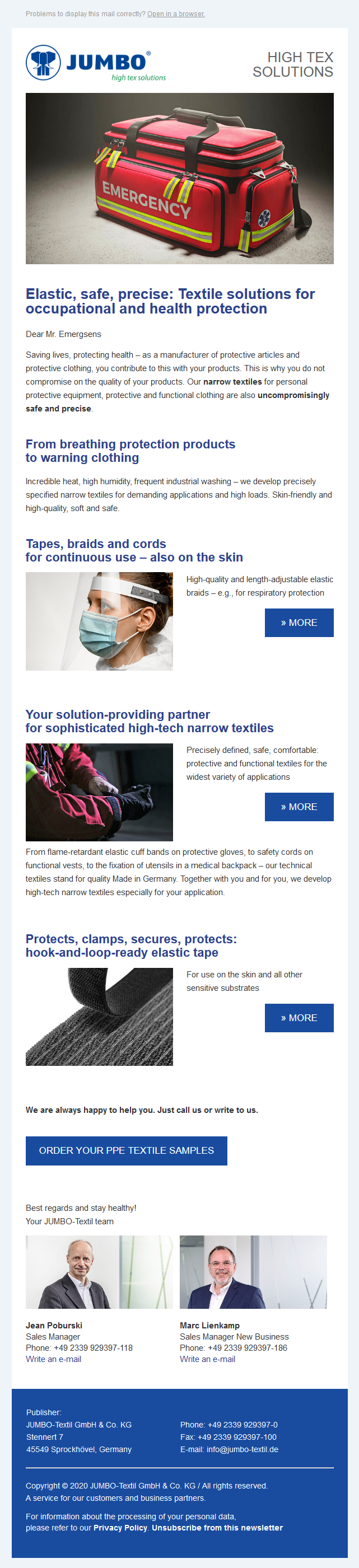 Newsletter Textile Innovationen
